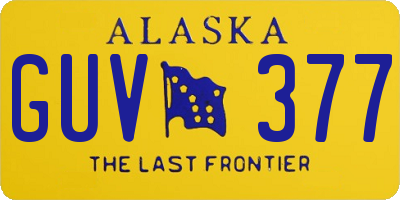 AK license plate GUV377