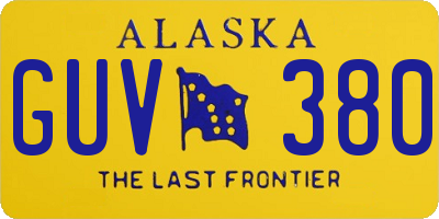 AK license plate GUV380
