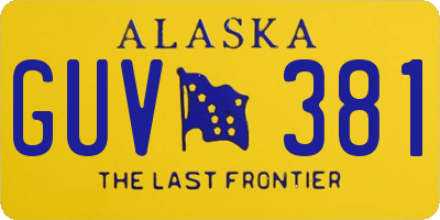 AK license plate GUV381