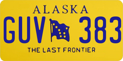 AK license plate GUV383