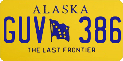 AK license plate GUV386