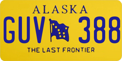 AK license plate GUV388