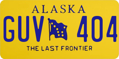 AK license plate GUV404