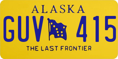 AK license plate GUV415