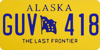 AK license plate GUV418