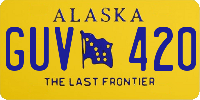 AK license plate GUV420