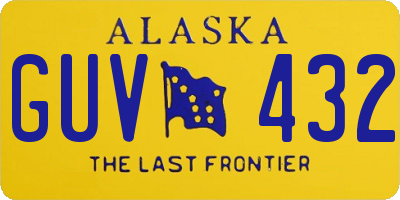 AK license plate GUV432