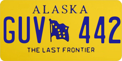 AK license plate GUV442