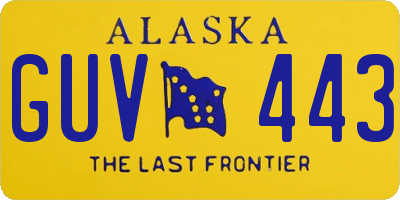 AK license plate GUV443
