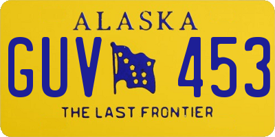 AK license plate GUV453