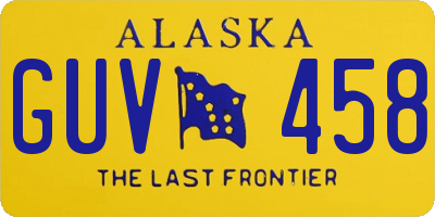 AK license plate GUV458