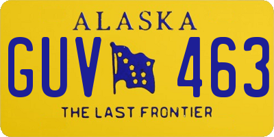 AK license plate GUV463