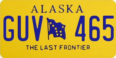 AK license plate GUV465