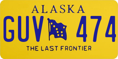 AK license plate GUV474