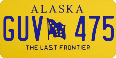 AK license plate GUV475