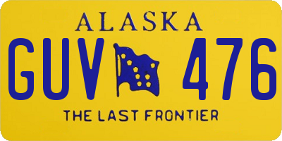 AK license plate GUV476