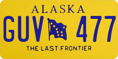 AK license plate GUV477
