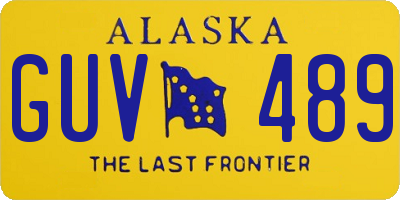 AK license plate GUV489