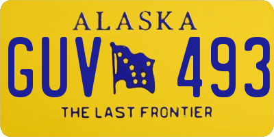AK license plate GUV493
