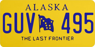 AK license plate GUV495