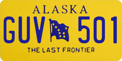 AK license plate GUV501