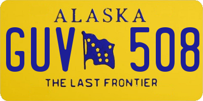 AK license plate GUV508