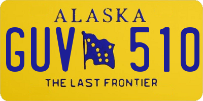 AK license plate GUV510