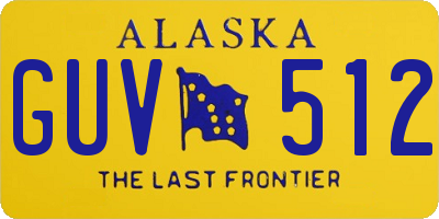 AK license plate GUV512