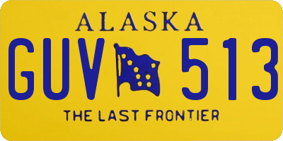 AK license plate GUV513