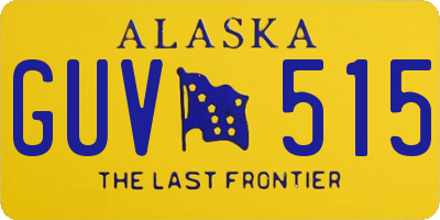 AK license plate GUV515