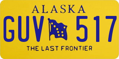 AK license plate GUV517