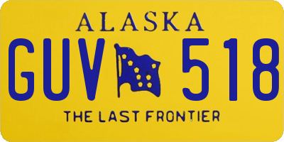 AK license plate GUV518