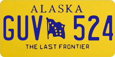 AK license plate GUV524