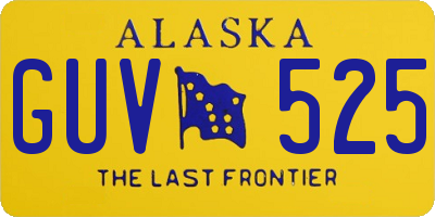 AK license plate GUV525