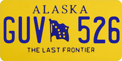 AK license plate GUV526