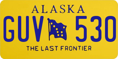 AK license plate GUV530