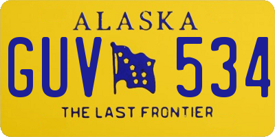 AK license plate GUV534