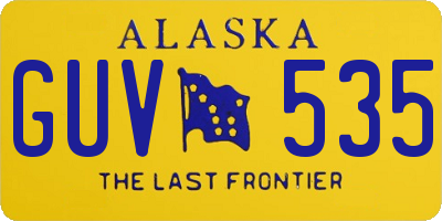 AK license plate GUV535