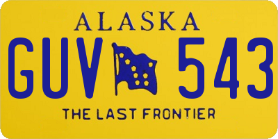 AK license plate GUV543