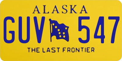 AK license plate GUV547