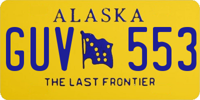 AK license plate GUV553