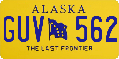 AK license plate GUV562