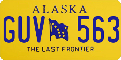 AK license plate GUV563