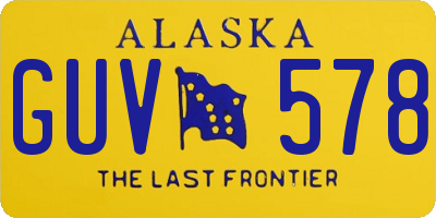 AK license plate GUV578