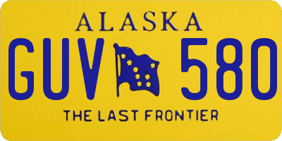 AK license plate GUV580