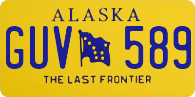 AK license plate GUV589