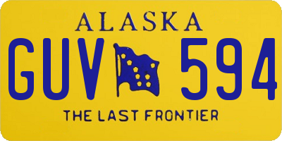 AK license plate GUV594