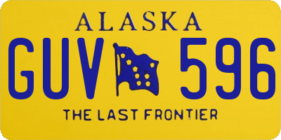 AK license plate GUV596