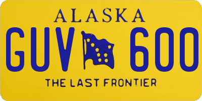 AK license plate GUV600
