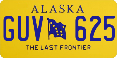 AK license plate GUV625